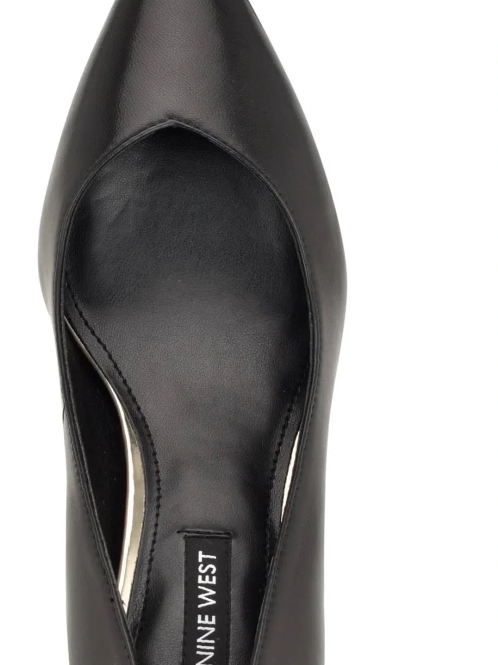 Nine West Black Pointed-Toe Pump with Metallic Accent Heel